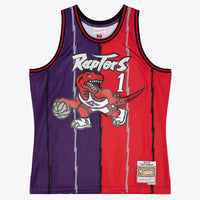 Toronto Raptors Tracy McGrady 1998 Split Swingman Jersey - Purple/Red