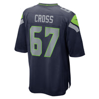 Seattle Seahawks Charles Cross College Navy Game Jersey