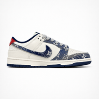 Nike x Louis Vuitton SB Dunk Low Sneakers White Blue Denim Monogram - Unisex