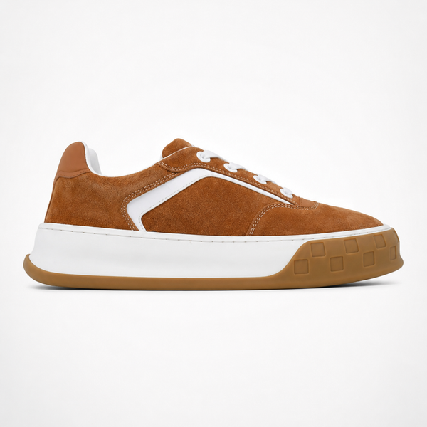 Louis Vuitton Tilted Brown sneaker, angled three-quarter view