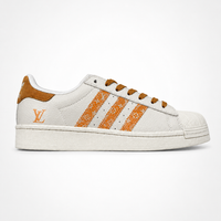 adidas Originals x Louis Vuitton Superstar Sneakers Cream Orange Monogram - Unisex