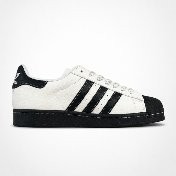 adidas Originals x Louis Vuitton Superstar White Black sneaker, angled three-quarter view