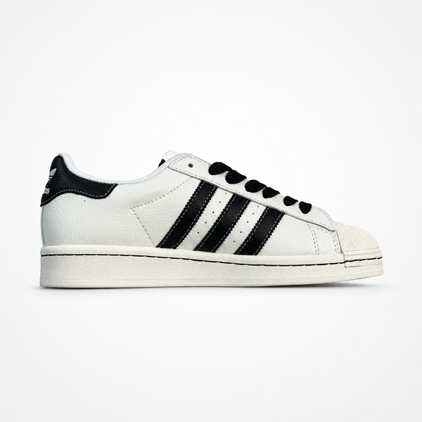 adidas Originals x Louis Vuitton Superstar White Black Monogram sneaker, angled three-quarter view