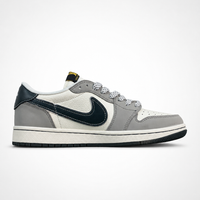 Travis Scott x Nike x Louis Vuitton Air Jordan 1 Low Sneakers White Grey Black Monogram - Unisex