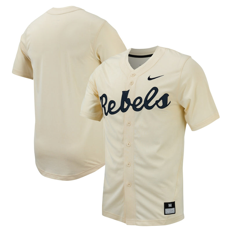 Cream Ole Miss Rebels Replica Full-Button Baseball Jersey