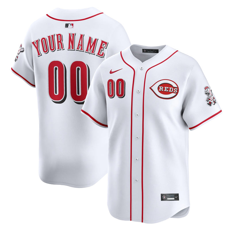 Cincinnati Reds White Home Limited Custom Jersey
