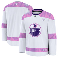 Edmonton Oilers White 2024 Hockey Fights Cancer Practice Jersey