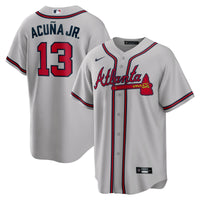 Atlanta Braves Ronald Acuna Jr. Gray Road Replica Player Name Jersey