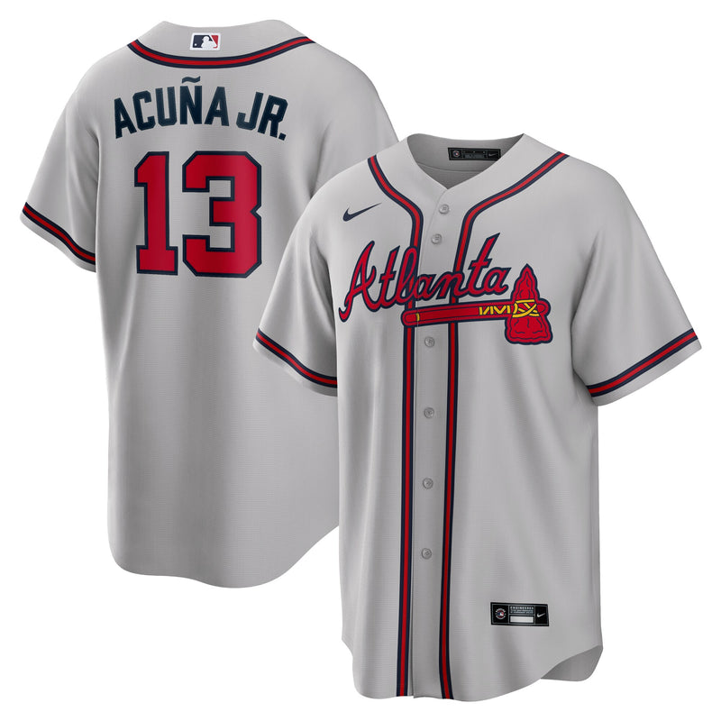 Atlanta Braves Ronald Acuna Jr. Gray Road Replica Player Name Jersey