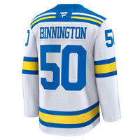 St. Louis Blues Jordan Binnington White Away Premium Player Jersey