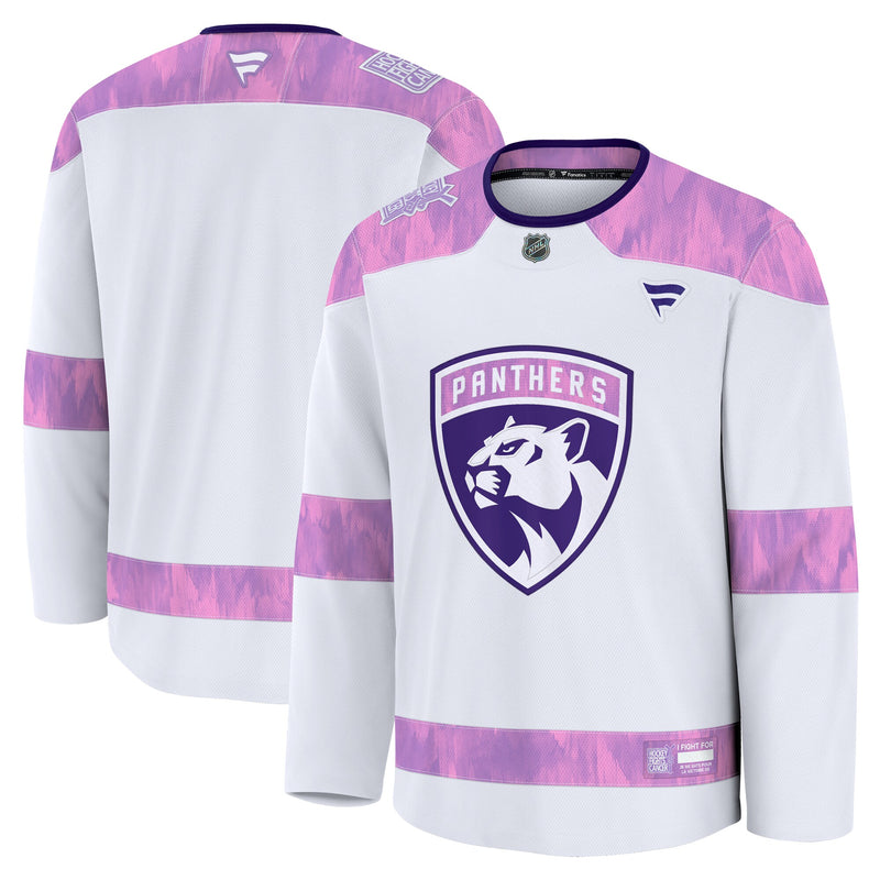 Florida Panthers White 2024 Hockey Fights Cancer Practice Jersey