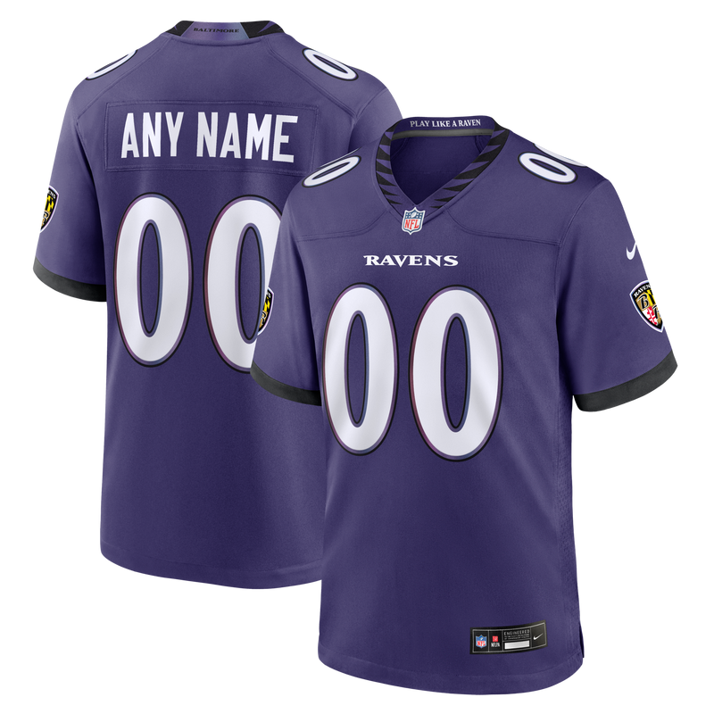 Baltimore Ravens Purple Custom Game Jersey