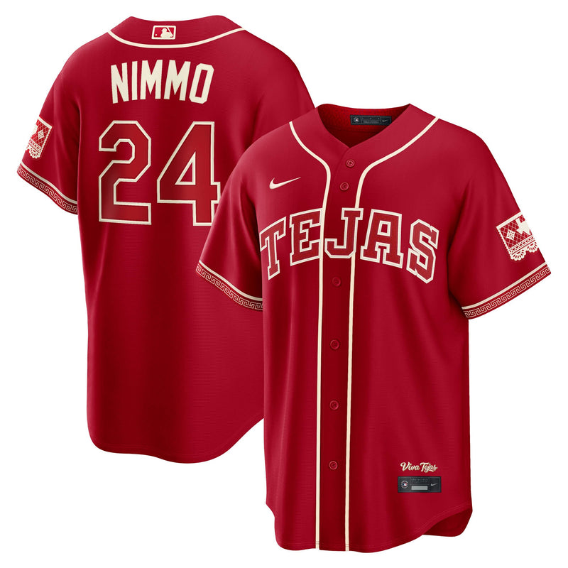 Texas Rangers Brandon Nimmo Red 2026 City Connect Stadium Jersey