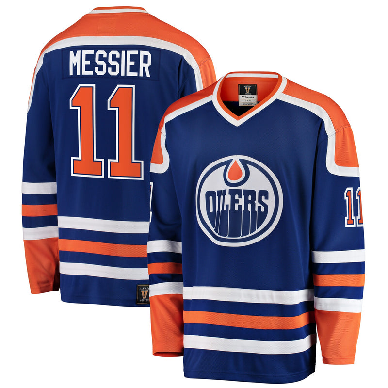Edmonton Oilers Mark Messier Blue Premier Breakaway Retired Player Jersey
