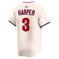 Philadelphia Phillies Bryce Harper Cream Alternate Limited Jersey
