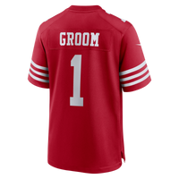 San Francisco 49ers Number 1 Groom Scarlet Game Jersey