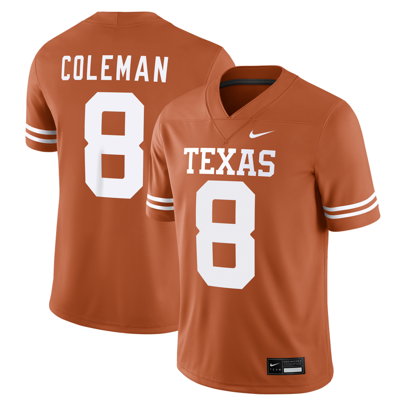 Cam Coleman Texas Longhorns Game Football Jersey - Texas Orange