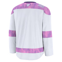 Vegas Golden Knights White 2024 Hockey Fights Cancer Practice Jersey