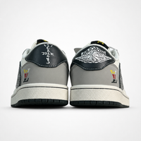 Travis Scott x Nike x Louis Vuitton Air Jordan 1 Low Sneakers White Grey Black Monogram - Unisex