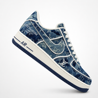 Nike x Louis Vuitton Air Force 1 Low 07 Sneakers Black Denim Monogram - Unisex
