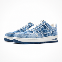 Nike x Louis Vuitton Air Force 1 Low 07 Sneakers Blue Denim Monogram - Unisex
