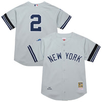 New York Yankees Derek Jeter Gray Cooperstown Collection 2000 World Series Authentic Jersey