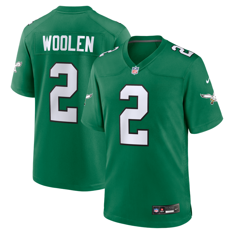 Philadelphia Eagles Tariq Woolen Kelly Green Alternate Game Jersey