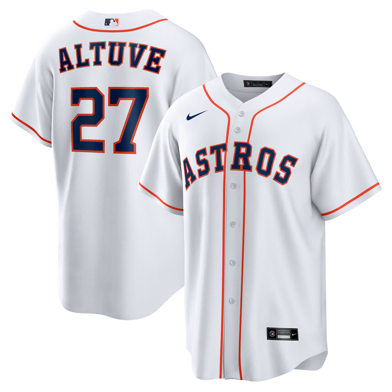 Houston Astros Jose Altuve White Home Replica Player Name Jersey