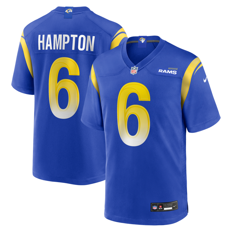 Los Angeles Rams Nick Hampton Royal Team Game Jersey