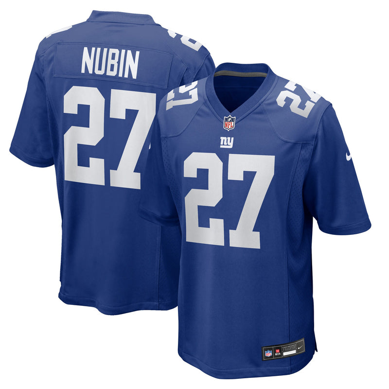 New York Giants Tyler Nubin Royal Team Game Jersey