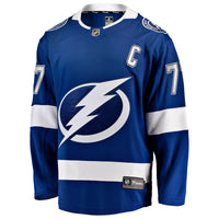 Tampa Bay Lightning Victor Hedman Blue Home Captain Patch Breakaway Jersey