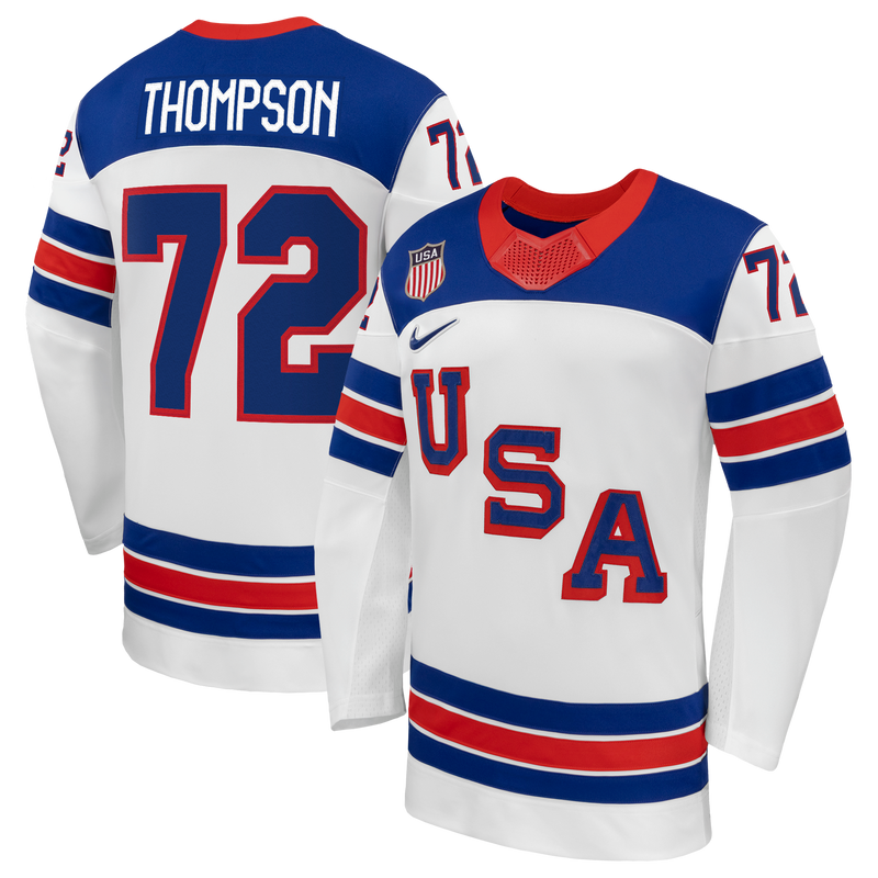 US Hockey Tage Thompson White 2026 Away Replica Jersey