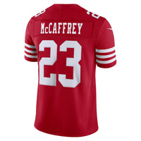 San Francisco 49ers Christian McCaffrey Scarlet Team Vapor F.U.S.E. Stitched Limited Jersey