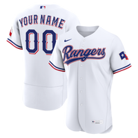 Texas Rangers White Home Authentic Custom Jersey