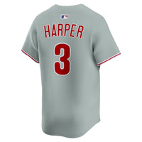 Philadelphia Phillies Bryce Harper Gray Road Limited Player Jersey