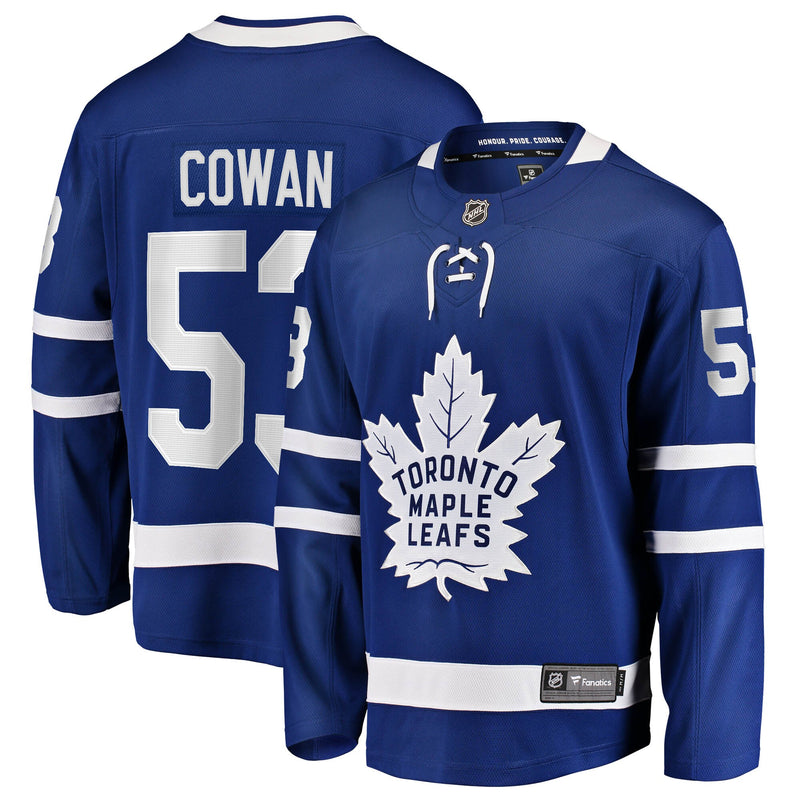 Toronto Maple Leafs Easton Cowan Blue Home Breakaway Jersey