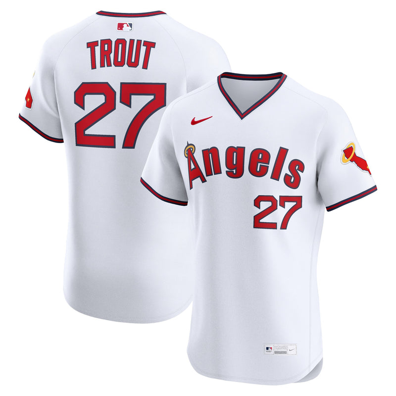 Los Angeles Angels Mike Trout White Alternate 2 Elite Jersey