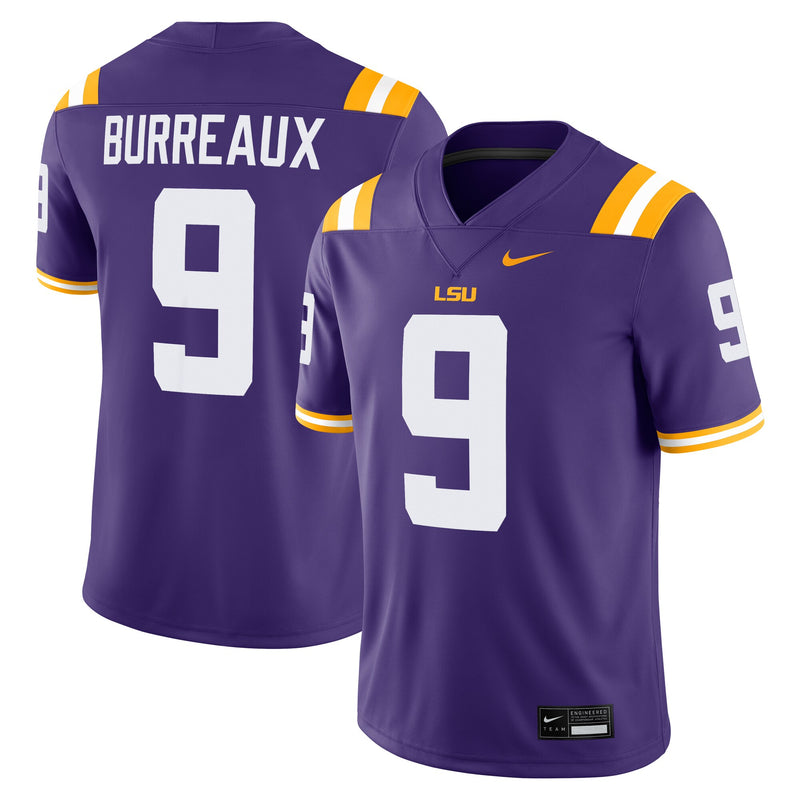 Joe Burrow Purple LSU Tigers "Burreaux" Nameplate Home Game Football Jersey