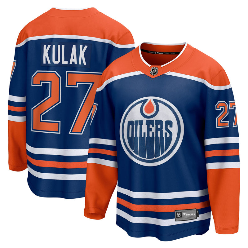 Edmonton Oilers Brett Kulak Royal Home Breakaway Player Jersey