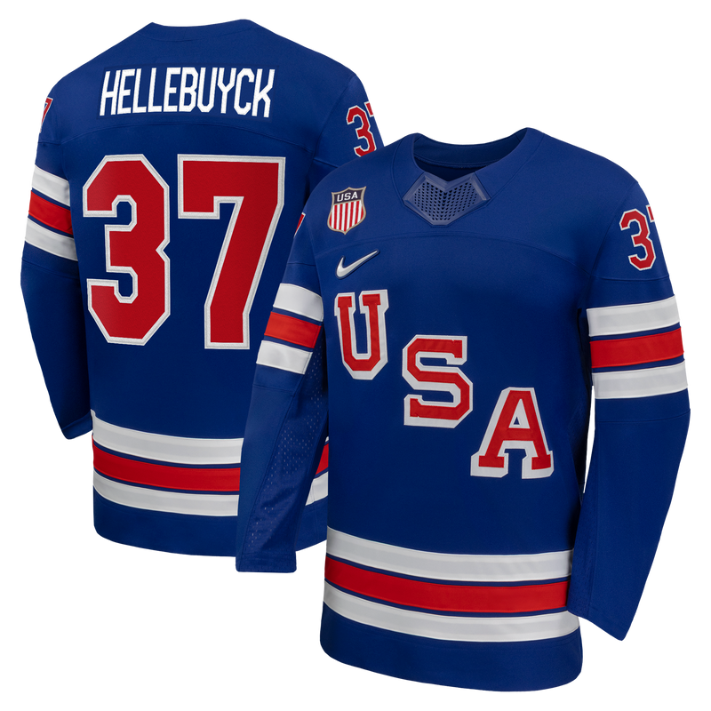 Connor Hellebuyck Royal US Hockey 2026 Home Replica Jersey