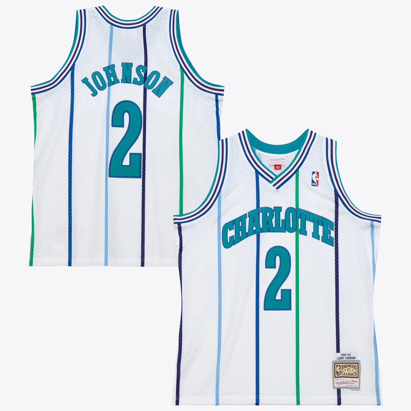 Charlotte Hornets Larry Johnson 1992 Authentic Jersey - White