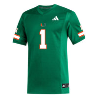 #1 Green Miami Hurricanes Replica Football Jersey