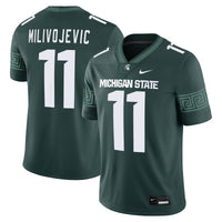 Alessio Milivojevic Michigan State Spartans Game Football Jersey - Green