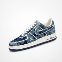 Nike x Louis Vuitton Air Force 1 Low 07 Sneakers Black Denim Monogram - Unisex