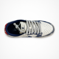 Nike x Louis Vuitton SB Dunk Low Sneakers White Blue Denim Monogram - Unisex