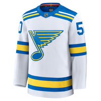 St. Louis Blues Jordan Binnington White Away Premium Player Jersey
