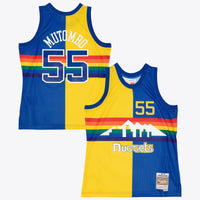 Denver Nuggets Dikembe Mutombo 1991 Split Swingman Jersey - Blue/Yellow