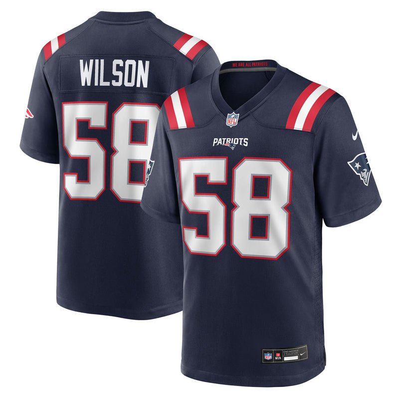 New England Patriots Jared Wilson Navy Team Game Jersey