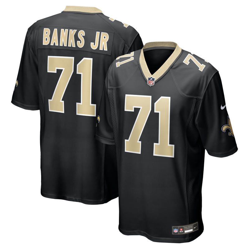 New Orleans Saints Kelvin Banks Jr. Black Game Player Jersey