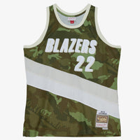 Portland Trail Blazers Clyde Drexler 1991 Ghost Camo Swingman Jersey - Green